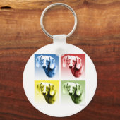 Dachshund Pop Kunst Sleutelhanger (Voorkant)
