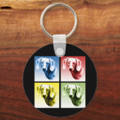 Dachshund Pop Kunst Sleutelhanger (Voorkant)