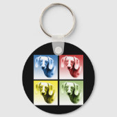 Dachshund Pop Kunst Sleutelhanger (Achterkant)