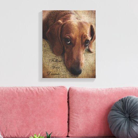 Dachshund Portrait Canvas Wrap (Insitu (Woonkamer))
