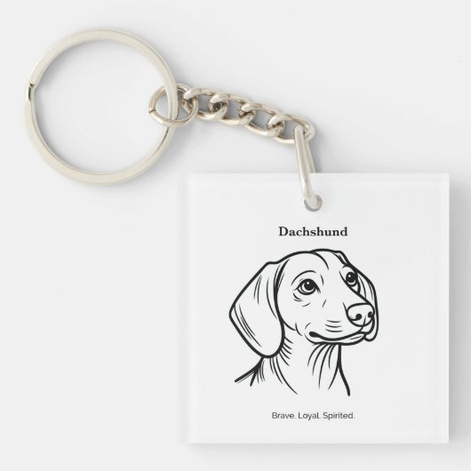 Dachshund Portrait Sleutelhanger (Voorkant)