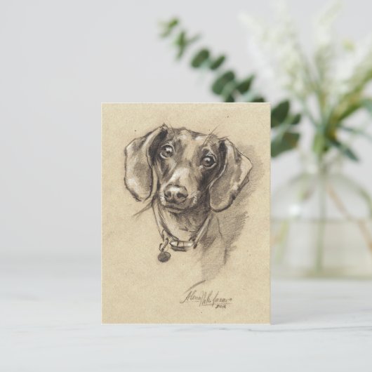 Dachshund-portret Briefkaart (Staand voorkant)