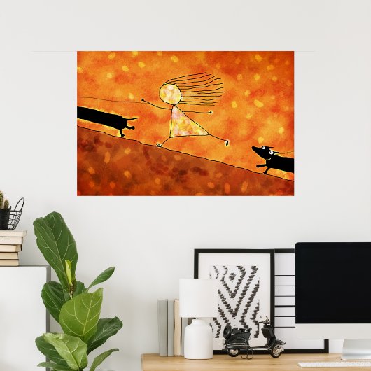 Dachshund Poster (Thuiskantoor)