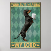 Dachshund Poster Je Butt Napkins My Lord Print (Voorkant)
