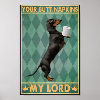 Dachshund Poster Je Butt Napkins My Lord Print