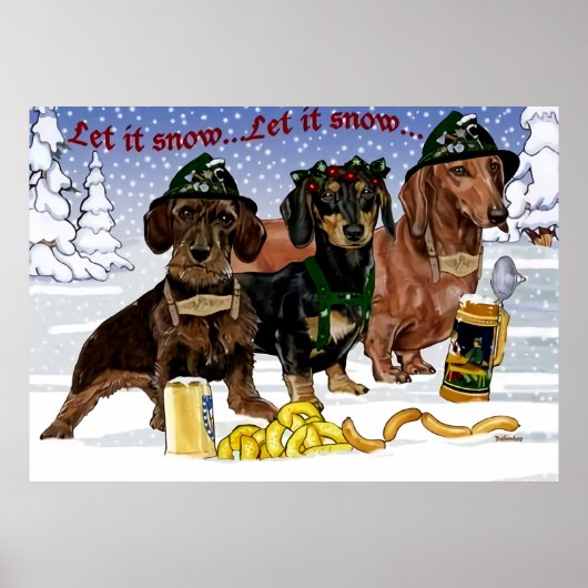 Dachshund poster kermas (Voorkant)
