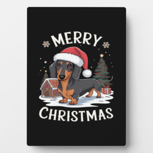 Dachshund Prettig Kerstmis Klassiek T-shirt Fotoplaat