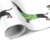 Dachshund Prettige feestdagen design Cadeaupapier (Rol Hoek)