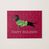 Dachshund Prettige feestdagen design Legpuzzel (Horizontaal)