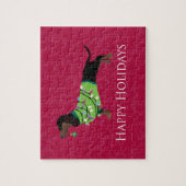 Dachshund Prettige feestdagen design Legpuzzel (Verticaal)