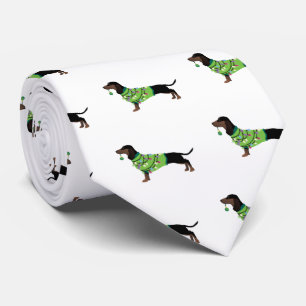 Dachshund Prettige feestdagen design Stropdas