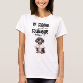 Dachshund Priester Wees sterk en moedig T-shirt (Voorkant)