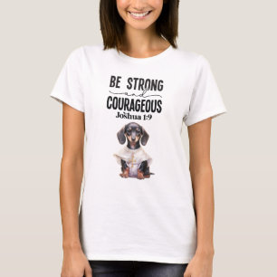 Dachshund Priester Wees sterk en moedig T-shirt