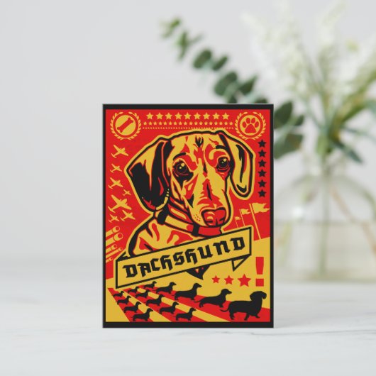 Dachshund Propaganda Briefkaart (Staand voorkant)