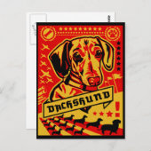 Dachshund Propaganda Briefkaart (Voorkant / Achterkant)