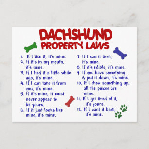 Dachshund Property Laws 2 Briefkaart