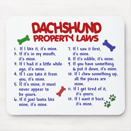 Dachshund Property Laws 2 Muismat (Voorkant)