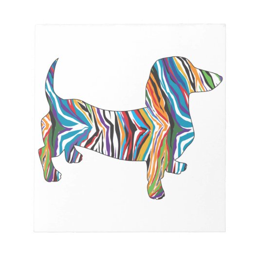 Dachshund - Psychedelic Zbra Doxie Notitieblok (Voorkant)