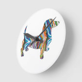 Dachshund - Psychedelic Zbra Doxie Ronde Klok (Hoek)