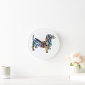 Dachshund - Psychedelic Zbra Doxie Ronde Klok (Huis)