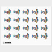 Dachshund - Psychedelic Zbra Doxie Ronde Sticker (Vel)