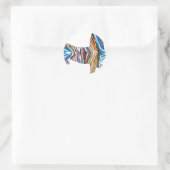 Dachshund - Psychedelic Zbra Doxie Ronde Sticker (Tas)