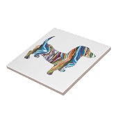 Dachshund - Psychedelic Zbra Doxie Tegeltje (Zijkant)