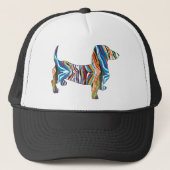 Dachshund - Psychedelic Zbra Doxie Trucker Pet (Voorkant)