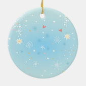 Dachshund, Pug & Bird Holiday Ceramic Ornament (Achterkant)