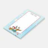 Dachshund, Pug & Bird Holiday Post-It Notes (Schuin)