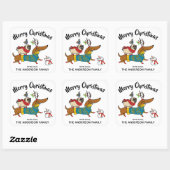 Dachshund, Pug & Bird kerstlabel Vierkante Sticker (Vel)