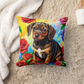 Dachshund Pug Puppy Dog Colorful Pillow Kussen (Deken)