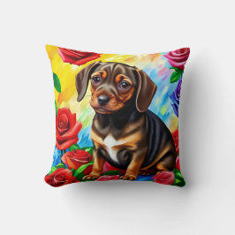 Dachshund Pug Puppy Dog Colorful Pillow Kussen
