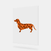 Dachshund Pumpkin Witch Bat Funny Spooky Halloween Acryl Bord (Hoek)
