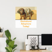 Dachshund Puppies adoptie Poster (Thuiskantoor)