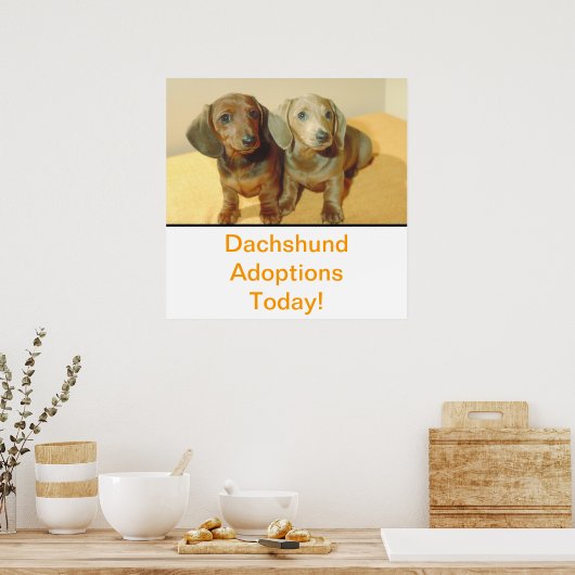 Dachshund Puppies adoptie Poster (Keuken)