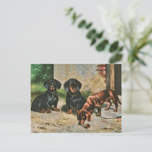 Dachshund-Puppies Briefkaart (Staand voorkant)