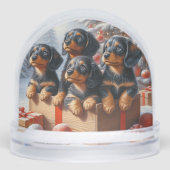 Dachshund Puppies Christmas Sneeuwbol (Voorkant)