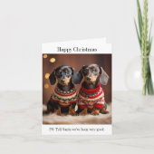 Dachshund Puppies Kerst Kaart (Voorkant)