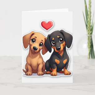 Dachshund Puppies Liefde Kaart