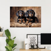 Dachshund puppies poster (Thuiskantoor)