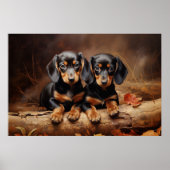 Dachshund puppies poster (Voorkant)