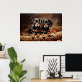 Dachshund puppies poster (Thuiskantoor)