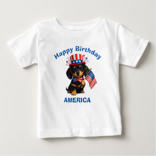 Dachshund Puppy (2p) Patriotisch Kinder T-Shirt
