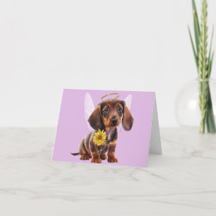 Dachshund Puppy Angel Wenskaart Elke keer Kaart