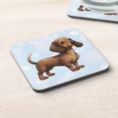 Dachshund Puppy Bier Onderzetter (Linkerzijde)