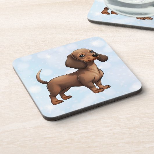 Dachshund Puppy Bier Onderzetter (Linkerzijde)