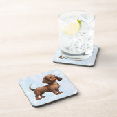 Dachshund Puppy Bier Onderzetter (Rechterzijde)