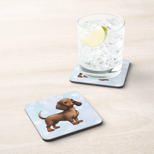 Dachshund Puppy Bier Onderzetter (Rechterzijde)