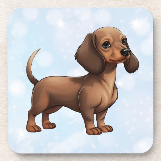 Dachshund Puppy Bier Onderzetter (Voorkant)